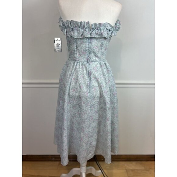 Vintage Gunne Sax Dress Jessica McClintock Ruffle Sleeveless 13 Retro Corset - Picture 3 of 8